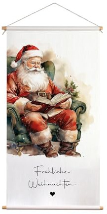 artissimo Weihnachtsdeko XXL-Poster 60x120 cm PE6727-TP – Weihnachtsmann Stoff-Poster als Wanddeko zur Adventszeit & Weihnachten