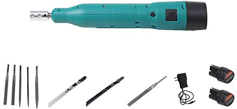 Guoyoocc Metal Files Set,File & Rasp Set,Electric Steel File,Diamond Needle File Set,Power Tools,12V Li-Ion Reciprocating Saw File,for Metal/Wood/Pipe/PVC/Steel Cutting/DIY Tool (Green)