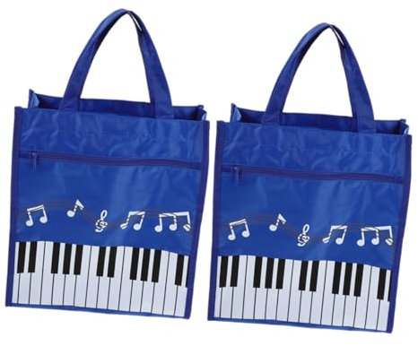 UPKOCH 2pcs Music Handbag Women Tote Bag Canvas Pockets Storage Bag for Music