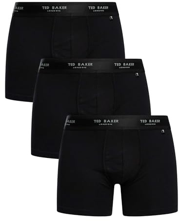 Ted Baker Mens 3-pack Cotton Boxer Briefs, Black, M UK