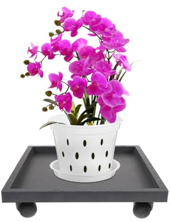 BESPORTBLE Blumentopf Untersetzer Mit Rollen 14X14 Zoll Quadratisch Pflanztopf Roller FüR Innen Und AußEn Garten Terrasse Balkon Pflanzenhalter