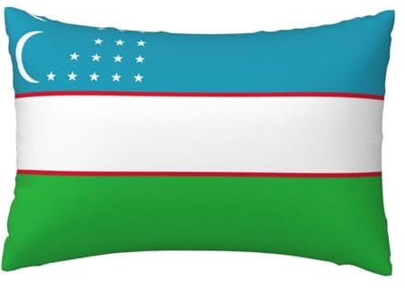 Vppur Kissenbezug, Motiv: Flagge der Republik Usbekistan, neutrale Dekoration, Hotelqualität, weicher Körper-Kissenbezug, dekoratives Dekokissen