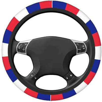 Housse de volant de voiture élastique élastique imprimée drapeau français universel 38,1 cm néoprène (matériau de la combinaison)