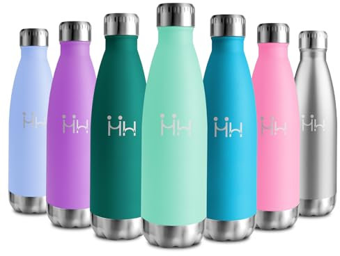Borraccia Termica 500ml, Bottiglia Acqua in Acciaio Inox, Senza BPA, Isolamento Doppia Parete, Antigoccia, Borraccia Riutilizzabile per Scuola, Bambini, Ufficio, Sport, Palestra, Campeggio e Viaggi
