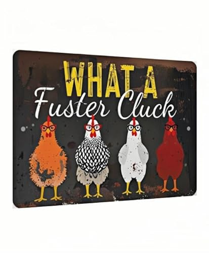 Carastora Metal Chicken Coop Sign – Vintage Farmhouse Decor, Humorous Hen House Sign, Suitable for Farm Fences, Yard, Kitchen, Outdoor, and Chicken Coop Decoration – 8x12 Inches