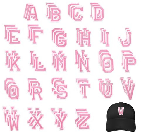 Iron on Letters, Iron on Letters for Clothes, 78 Pcs A-Z Fabric Embroidered Letter Patches, Sew on Letters, Iron Letters for Hats, Shirts, Jackets, Jeans, Bags