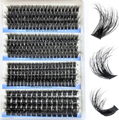 KEYRI 296 Stück Wimpern Extensions 80-100-120-150D Curl Lash Extension Set Künstliche Wimpern Russian Eyelashes Extension DIY Wimpern-Extensions für Anfänger Mädchen und Frauen (10-18mm Mix)