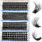 KEYRI 296 Pièces Faux Cils Individuel 80-100-120-150D Curl Extension Cils Fluffy Russian Eyelashes Extensions Kit Individual Eyelashes Clusters Faux Cil pour Filles et Femmes (10-18mm Mix)