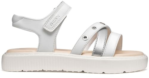 Geox J KODETTE Gir Sandal, White, 35 EU