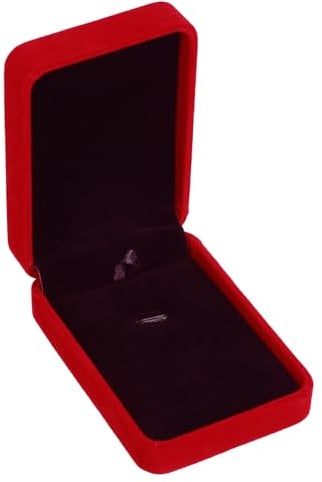 PATIKIL 2 Samt Schmuckbox Einfaches Fach Schmuckhalter Rot Und Schwarz | Antik, Für Hochzeit Verlobungsantrag Zeremonie Jubiläum Stil