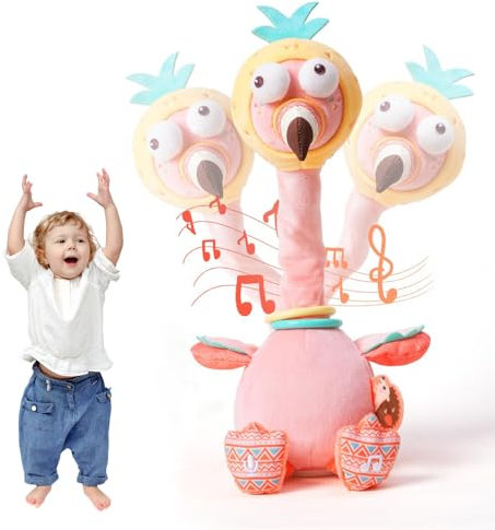 Giocattolo di Peluche Che Canta Creativo Proprio Come Ballare Cactus Che registra Un Peluche, Morbido Figure di Giocattoli interattivi per Bambini, Decorazione per la casa Flamingo