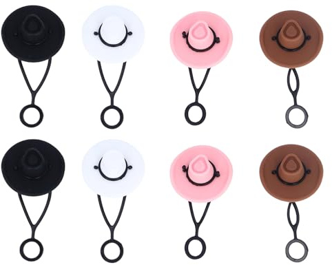 Fdit Robuster Roter Wiederverwendbarer Silikon-Hut-Strohhalm-Überzug für Cup, 4 Stück (8PCS)