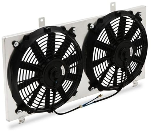 11 Inch Blade Radiator Fan Shroud Kit Compatible With Toyota MR2 SW20 2.0 Turbo 89-99 12V 80W High Performance Straight Blade Lightweight Cooling Fans
