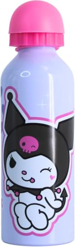 Hello Kitty Kuromi Botella Reutilizable, Botella de Viaje de Aluminio para Niñas, Capacidad 500 ml (Fuchsia)