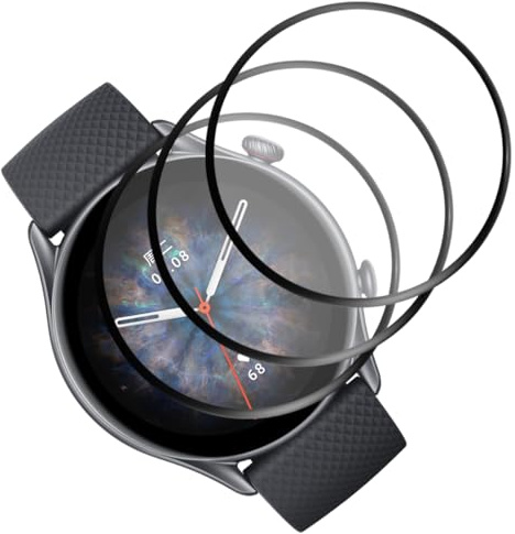 Rnnmeeko 3 Stück Schutzfolie für Amazfit GTR 3 Pro, Weich TPU Displayschutzfolie Kompatibel mit Amazfit GTR 3 Pro, Displayschutz Ultra HD Transparent Kratzfest