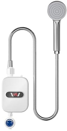 Chauffe Eau Instantané Electrique,3500W Douche Portable Chauffante,LED TempéRature,Mini Chauffe-eau électrique Instantané sans Réservoir,Pour La Salle De Bain,La Cuisine,Buanderie,Camping Car (A)