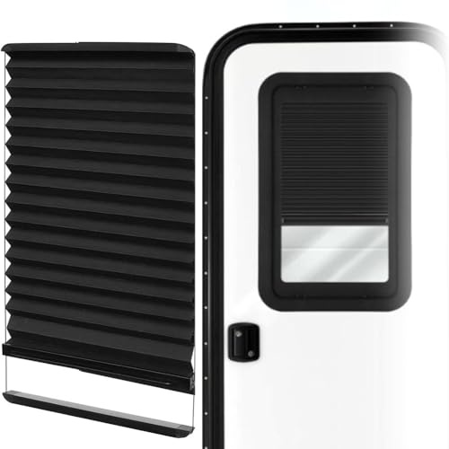 Parasole per porta camper 30,5 x 53,3 cm, con guida in alluminio, design pieghevole per porte d'ingresso preformate Lippert, tende oscuranti per camper e camper
