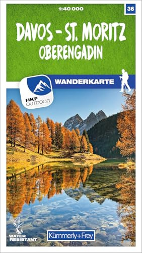 Kümmerly+Frey Wanderkarte 36 Davos, St. Moritz 1:40.000: Mit Oberengadin. Wetterfest, matt laminiert und mit free Download