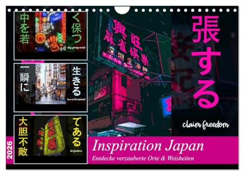 Inspiration Japan (Wandkalender 2026 DIN A4 quer), CALVENDO Monatskalender: Eine visuelle Reise an bekannte und unbekannte Orte im Land des Lächelns. (CALVENDO Orte)