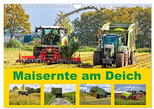 Maisernte am Deich (Wandkalender 2026 DIN A4 quer), CALVENDO Monatskalender: Maisernte in der Osterstader Marsch - Schwere Maschinen im Ernteeinsatz (CALVENDO Technologie)