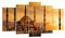 Wandbilder Dekoration Wohnzimmer Sonnenuntergang istanbul türkei reise Bilder auf Leinwand 160x85cm Leinwandbild Schlafzimmer Set 5 teilige Kunstdruck Art Groß XXL Wanddeko Bild Canvas EA160x85-2846