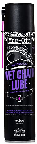 Muc-Off Wet Motorcycle Chain Lube Nass Motorrad Kettenöl, 400 ml - Premium Motorrad Kettenfett, Kettenspray Motorrad - Formuliert Für Nasse Wetterbedingungen