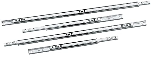 Amig - Juego de 2 Guías Correderas Metálicas Mod.25 de Acero Galvanizado para Cajones de Muebles, Cajoneras o Armarios | Extracción Parcial | Resistencia de carga: 15 Kg/Par | Medidas: 246 x 17 mm