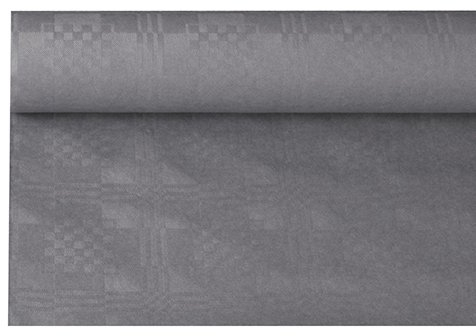 Papiertischtuch mit Damastprägung 6 m x 1,2 m grau, 1 Rolle