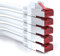 deleyCON 5x 0,25m Câble Patch CAT6 PIMF S/FTP un Blindage CAT-6 RJ45 Câble Réseau Câble Ethernet LAN DSL Routeur Modem Point D'Accès Patch Panels - Blanc