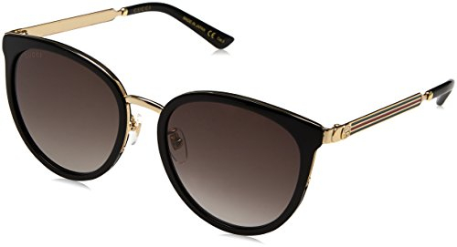 Gucci Herren GG0077SK 001 Sonnenbrille, Schwarz (Black/Grey), 56
