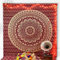 Sophia Kunst Tapisserie Queen Maroon und komplizierte Muster, indischen Tagesdecke Wand aufhängen spezielle Bohemian Wand Decor Golden Ombre Tapisserie