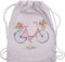Turnbeutel Rucksack - Retro - Vintage Fahrrad Wasserfarbe Blumen - Unisize - Pastell Rosa - radfahren geschenke kunst bike stoffrucksack geschenkideen für radfahrer art fahrrd beutelrucksäcke