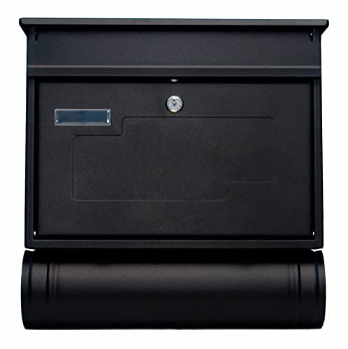 Großer Briefkästen XXL Zeitungsrolle Briefkasten Schwarz 3R