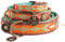 Dog with a Mission - Hundehalsband M | Farbenfroh Orange, Türkis | Perlen | Boho, Ethno, Ibiza, Hippie | Mittelgroße Hunde | Handgemacht | Modisch und Bunt | Aus weichem Echtes Leder | 2,5 cm Breit