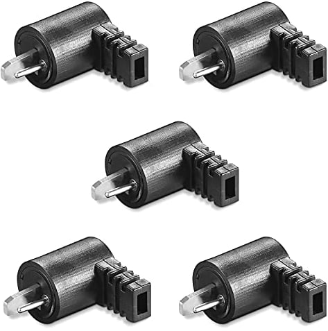 5X DIN Lautsprecherstecker | mit Schraubanschluss | Gewinkelt 90° Schraubbar Knickschutz 2,2 mm | Boxen Audio Adapter Kabelanschluss Lautsprecher Stecker | Schwarz | 5 Stück