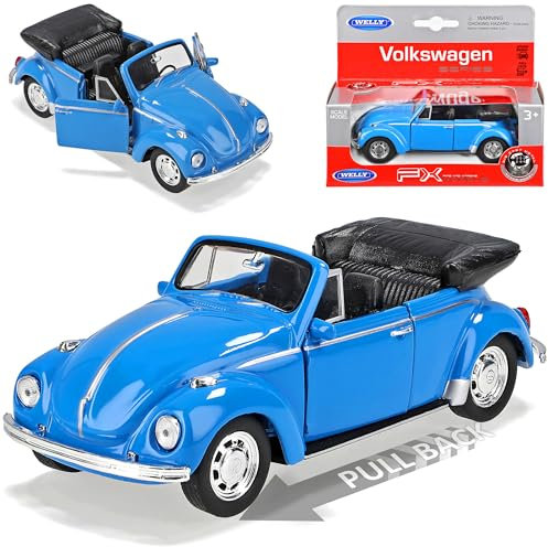 Welly Volkwagen Käfer Cabrio Blau ca 1/43 1/36-1/46 Modell Auto
