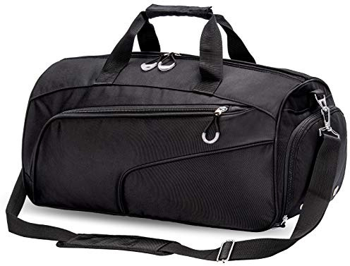 Kuston Kleine Sporttasche für Damen und Herren, Reisetasche, Trainingstasche, Schwarz, Einheitsgröße, Sportlich