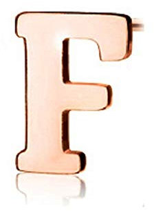 eeddoo® Damen Symbol-Ohrstecker aus Edelstahl Rosegold im Design Alphabet Buchstaben Einzeln von A - Z (F)