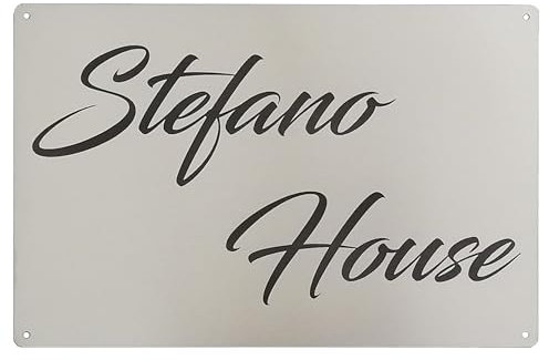 Guizzo Creart Placa de acero inoxidable, tamaño 40 x 30 cm, placa totalmente personalizable con nombres, números, calle, familia - producto artesanal y fabricado en Italia