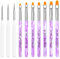 10pcs Pinceaux Ongles Nail Art Brosses, Pinceaux Nail Art Kit Pour Gel UV et Acrylique, Nail Art Stylo Manucure Outils