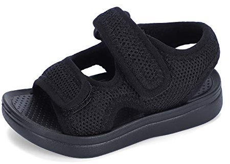 MK MATT KEELY Mixte Enfants Sandales pour Bébé Fille Garçon Bout Ouvert Souple été Plat Marche Beach Outdoor Sport Sandales,24 EU,Noir