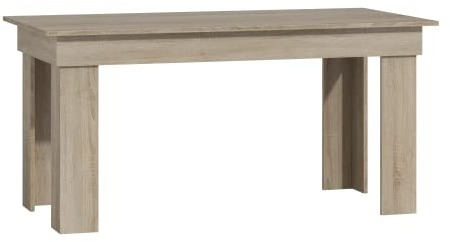 ADGO Madras Esstisch 160x80x75 cm, Rechteckiger Tisch mit 4 Beinen für die Familie, Esszimmertisch, Familientisch, Küchentisch für 4 Personen, Kaffeetisch, Wohnzimmer, Esszimmer, Küche (Sonoma Eiche)