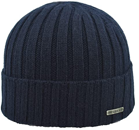 MELEGARI Mütze Beanie Trento | 100% Kaschmir | Made in Italy | Unisex, blau, One size