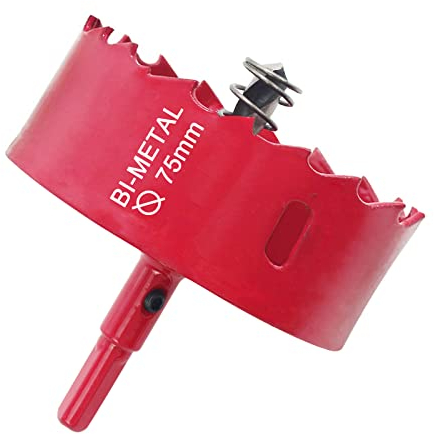 Zhongtou Lochsäge 75 mm M42 HSS Bi-Metall Lochsäge Trepan Universal Lochsäge Holz mit Sechskant-Adapter für Eisen, Aluminium, Trockenbau, Rohre, Kunststoffe