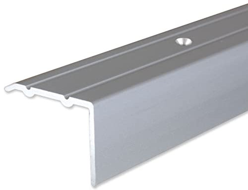 PROVISTON | Winkelprofil | Aluminium eloxiert | Silber | Breite 24.5 mm | Höhe 18 mm | Länge 1000 mm | Gebohrt | Treppenkantenprofil | Treppenwinkel | Treppenkante | Kombiwinkel | 1 Stück