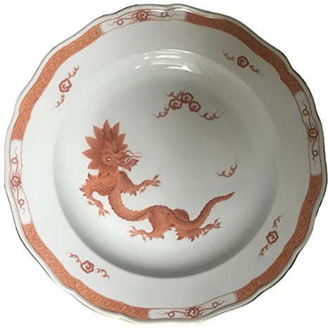 Meissen assiette à poser/suspendre Dragon orange