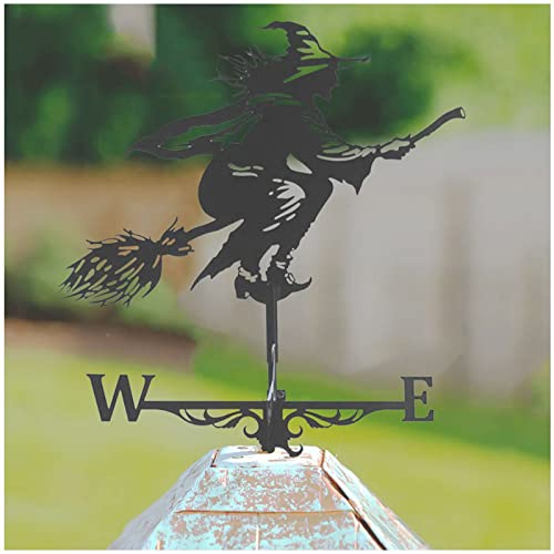 Witch and Wizard Decorations, Wetterhahn Fuers Dach Lustig, Fliegende Hexe Terrassendekoration, Wetterhahn FüR Dach, für Hausgarten, Hof, Halloween, Außendekoration