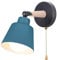 iDEGU Wandleuchte Innen Retro Wandlampe aus Holz und Metall mit Schalter Verstellbar Wandspot Moderne Wandleuchte für Schlafzimmer Flur Eingang Wohnzimmer (Matt Oxford Blau)