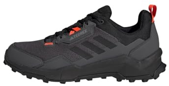 adidas Men's Terrex AX4 Hiking Shoes, Grey Six/Solar Red/Carbon, 10.5 UK