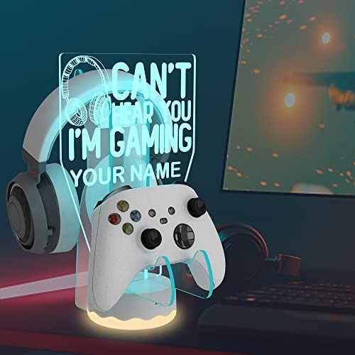Ammonite Personalisierter Kopfhörer-Controller-Ständer, beleuchtet, 16 Farben, 3D-LED-Leuchten, Headset, Gamepad-Halterung, Spiele-Controller-Aufhänger für alle universellen Gaming-PC-Zubehör